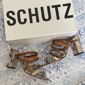 SCHUTZ Multicolor Snakeskin Heels